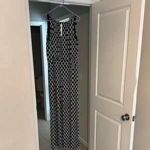 White House Black Market Black and White Geometric Jumpsuit